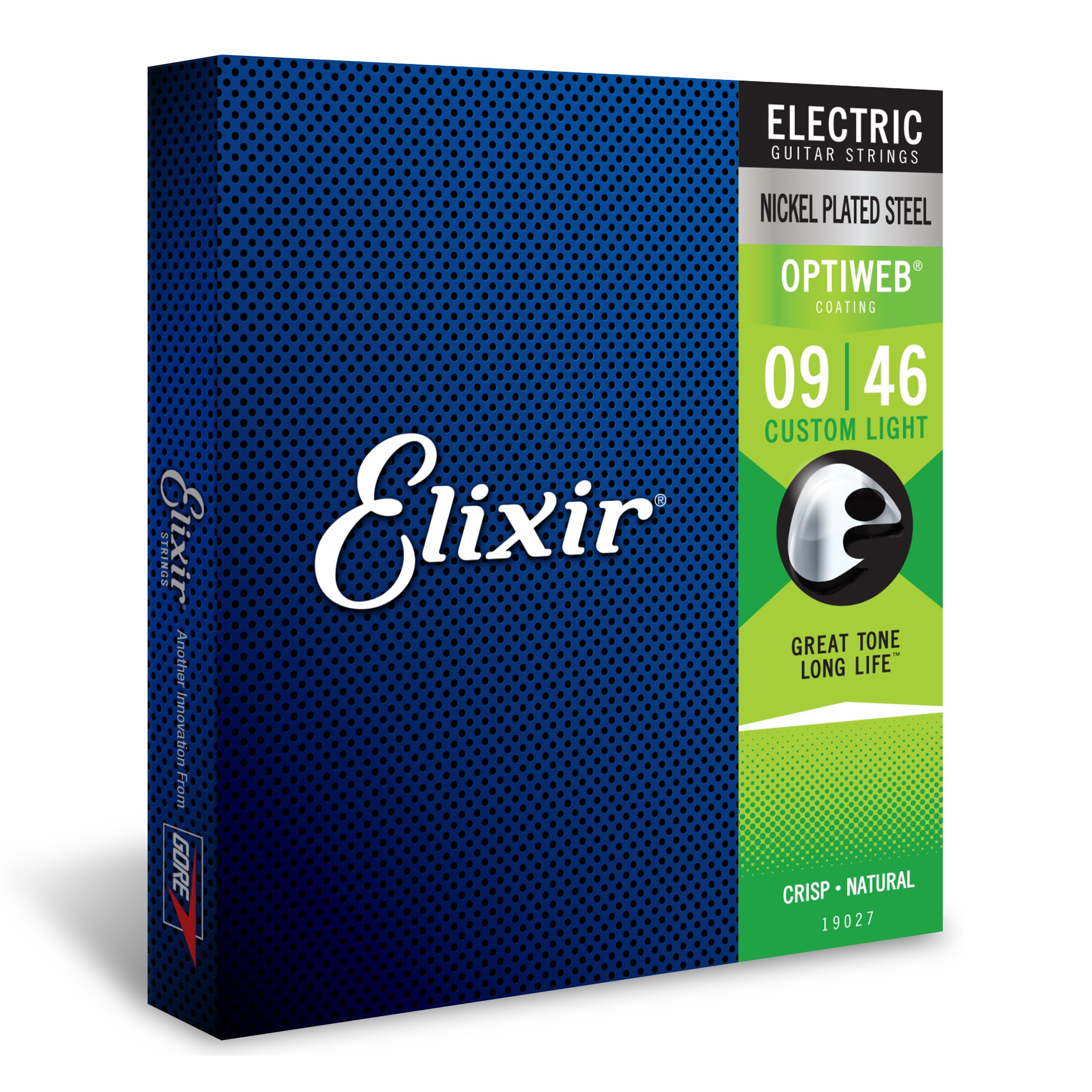 【送料無料】Elixir エリクサー エレキギター弦 OPTIWEB 【国内正規品】 色:1セット、サイズ:Custom Light .009-.046