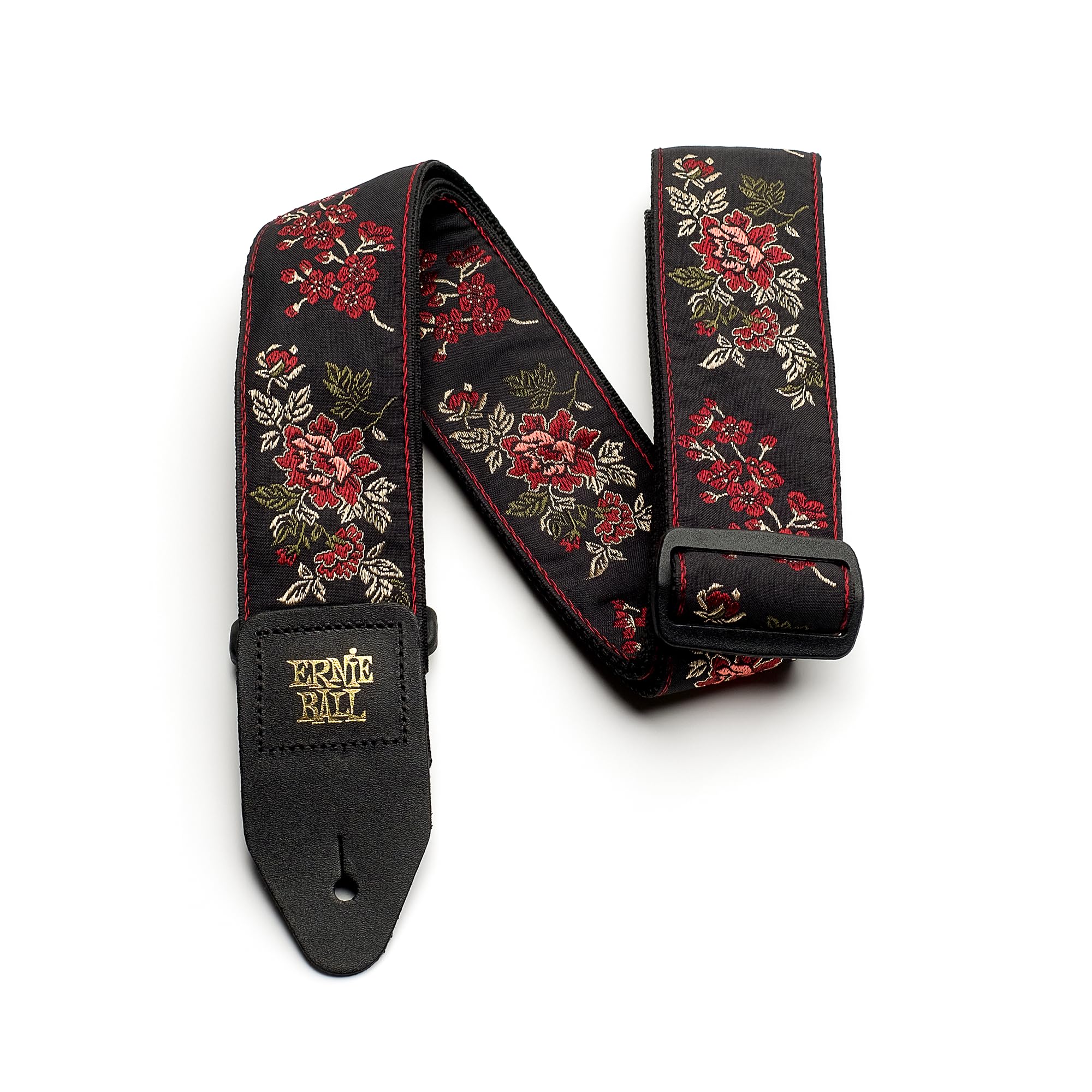 【送料無料】[Ernie Ball] 【正規品】 JACQUARD STRAP 色：レッド・ローズ、サイズ：標準