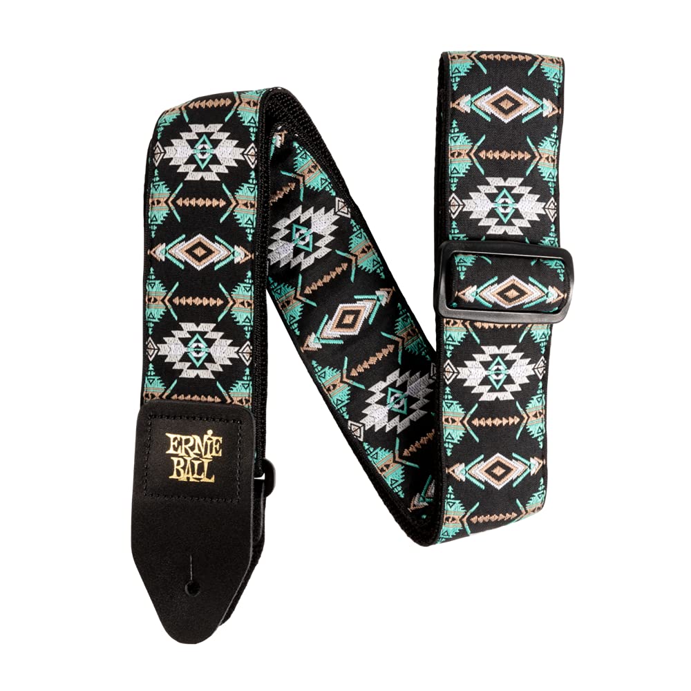 【送料無料】【正規品】 ERNIE BALL JACQUARD STRAP ジャカード・ストラップ 色：サウスウエスタン・ターコイズ、サイズ：標準