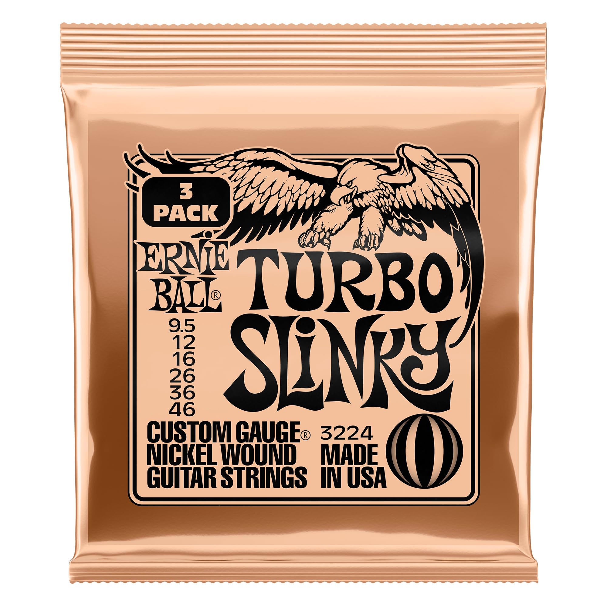 【送料無料】【正規品】 ERNIE BALL エレキギター弦 SLINKY 色:ターボ(9.5-46)、サイズ:ターボ(9.5-46)