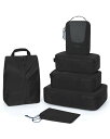 【送料無料】BAGSMART トラベルポーチ 旅行用ポーチ 圧縮バッグ 便利旅行圧縮バッグ 色:BLACK