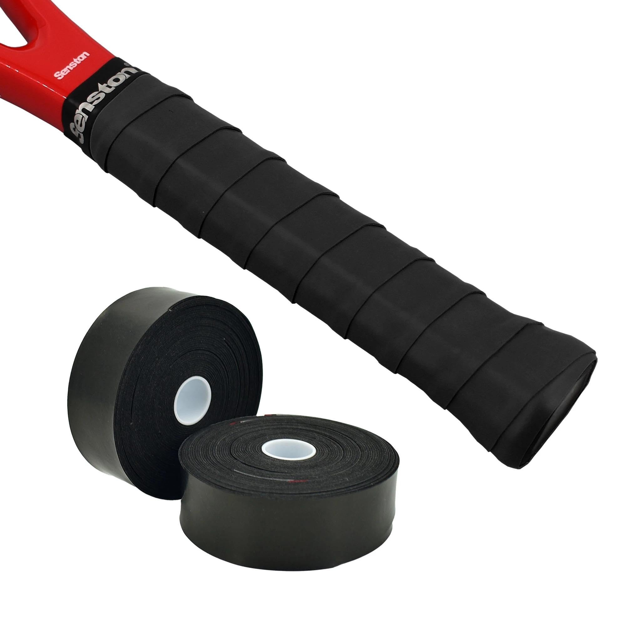 【送料無料】Senston テニスバドミントングリップテープ滑り止め 超吸収タイプグリップ 10本入 色：黒です、サイズ：1,100mm x 25mm x 1mm