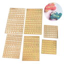 【送料無料】YANYULI 数字シール アルファベット シール 3mm 6枚 スモール 金属 レジン防水 自粘着 電話装飾 手作り 手帳 貼り紙 ネイル ステッカー 用 色:ゴールド