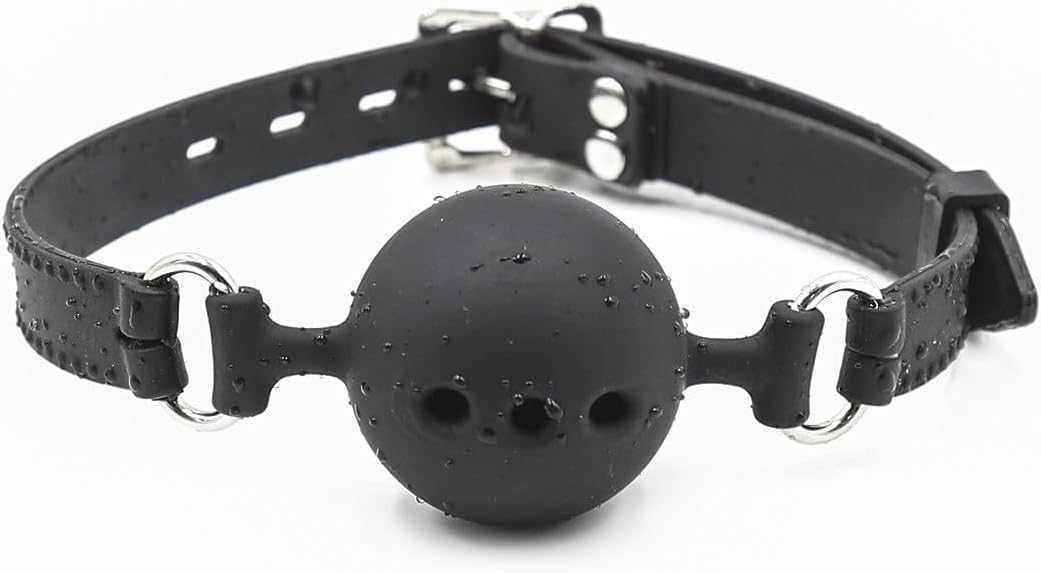【送料無料】FUMAJIS SM口枷 ボール シリコーン 穴あり 口栓 口ギャグボール SMグッズ 拘束具 コスプレ 虜プレ 奴隷 色：ボール径3.5cm