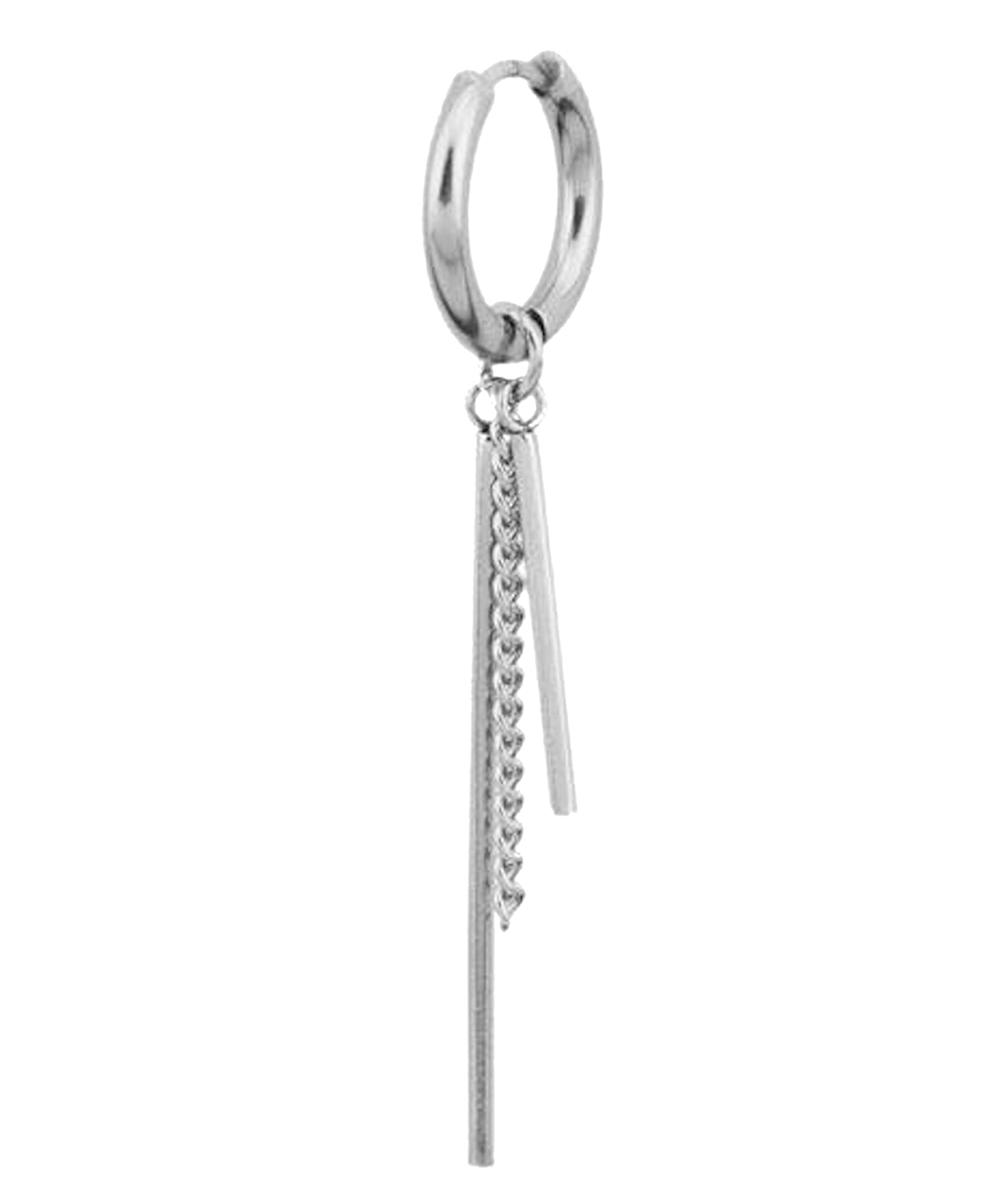 【送料無料】ピアス アイドル チェーンピアス ユニセックス 男女 メンズ レディース フェイクピアス リング フープ 色:シルバー