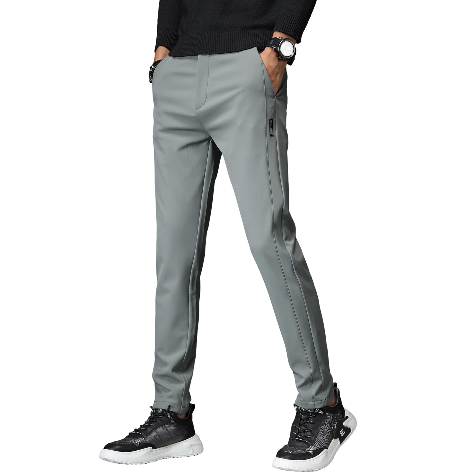 【送料無料】ズボン メンズ パンツ ジョガーパンツ 軽量 ストレッチ スウェットパンツ テーパードパンツ ボトムス 無地 レギパン メンズ イージーパンツ 部屋着 ボトムス 標準モデル 調整紐 ウエストゴム 春夏秋冬 色：B4-グリーン（前開きジッパー）、サイズ：30