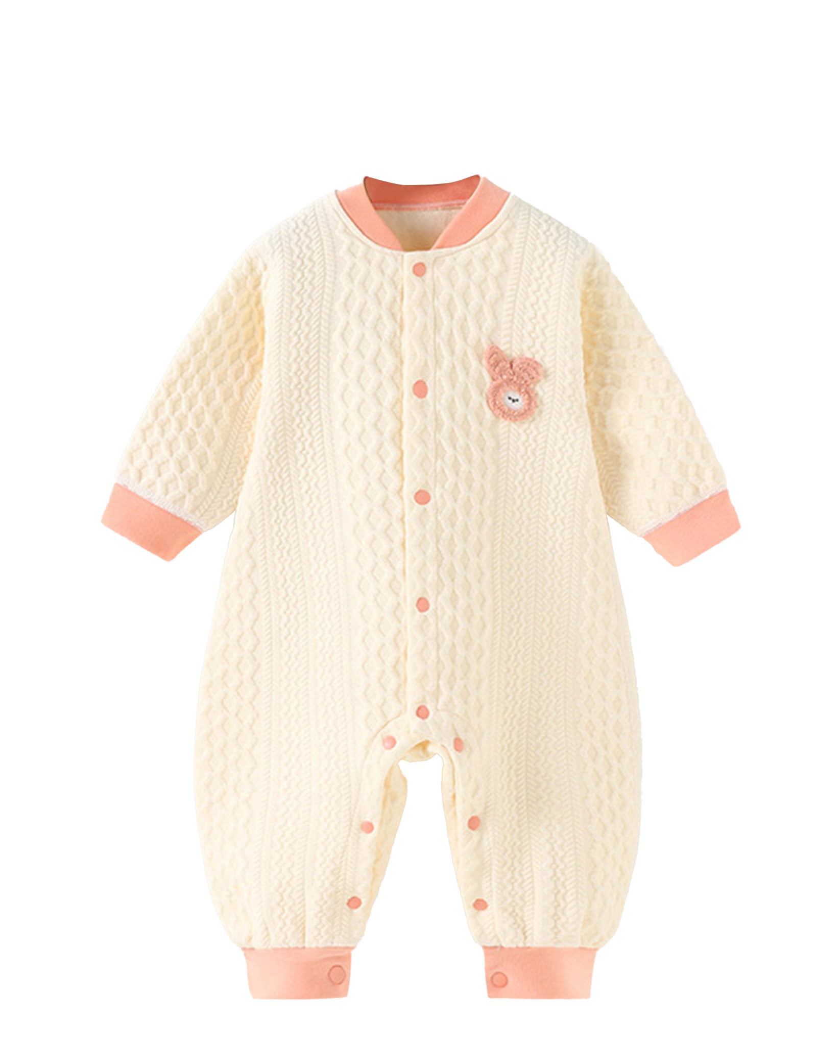 【送料無料】[HAYAHARU] ベビー服 長袖 カバーオール 新生児服 綿100% 赤ちゃん ロンパース ベビー 前開き 男の子 女の子 可愛い 着替え便利 寝巻 出産祝い 0-18ヶ月 色：1枚ピンクB、サイズ：80