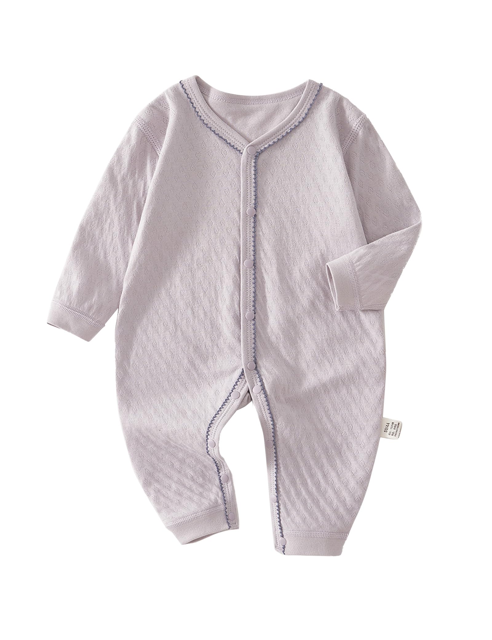 【送料無料】[HAYAHARU] ベビー服 女の子 ロンパース 長袖カバーオール 綿100% 新生児服 前開きタイプ 新生児肌着 女の子 パジャマ 可愛い 赤ちゃん服 出産祝い プレゼント 色：パープル、サイズ：66