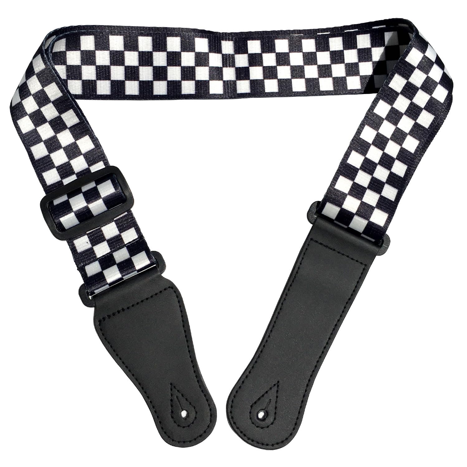 【送料無料】[Archnote] ギター ベース ストラップ エレキ アコギ アコースティック ロック 142cm 5cm アジャスター式 調節 紐付き 色：ホワイト/ブラック、サイズ：142cm x 5cm