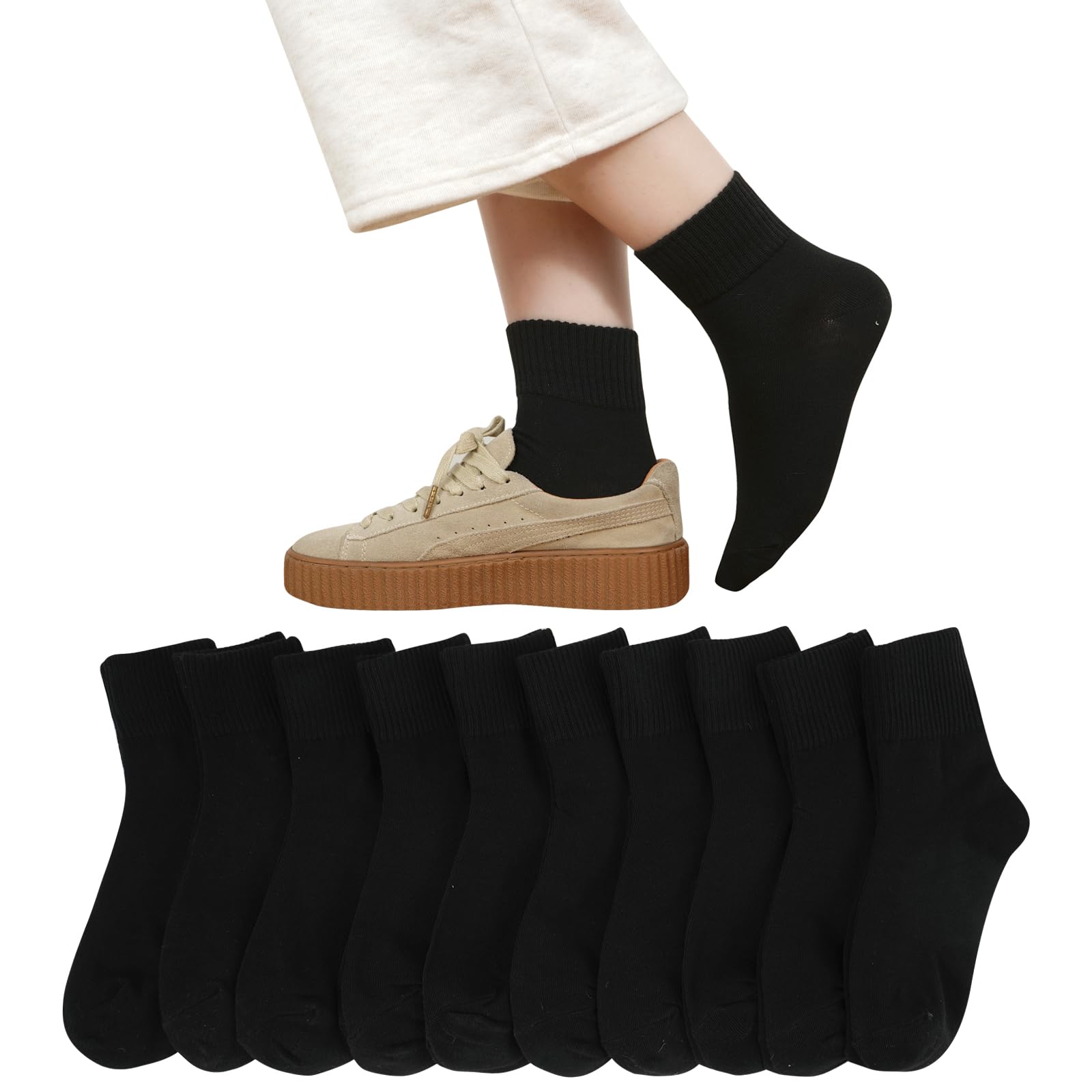 【送料無料】[Yazon] 靴下 レディース 春夏 綿 カラフルソックス 5/10セット 女性用 くつした かわいい..