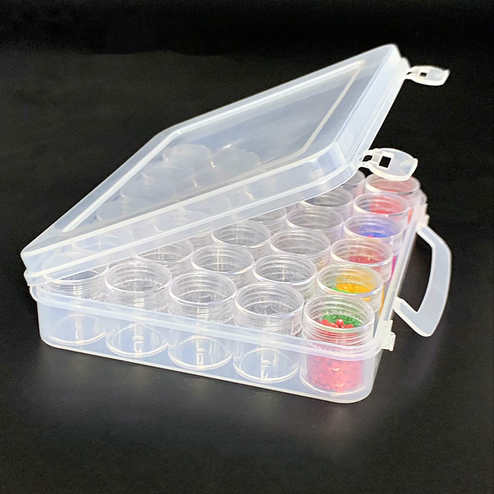 【送料無料】小物ケース ビーズケース 30個 丸型瓶 小分けケース ダイヤモンドアートツール ネイルケース クリアケース パーツ アクセサリー ケース 収納 プ...