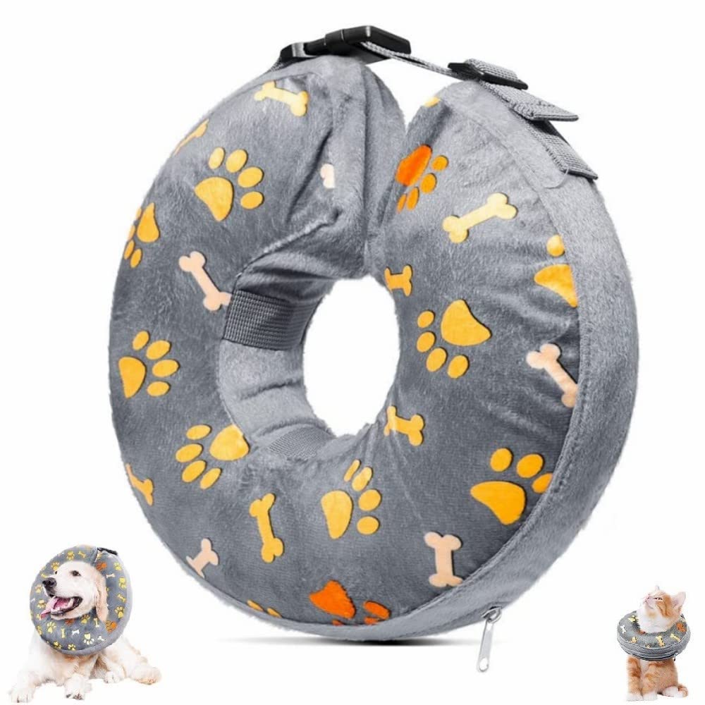 【送料無料】Little Bean エリザベスカラー 犬 空気入り 浮き輪タイプ 首輪 サイズ調節 抜けにくい カ..