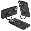 【送料無料】VARMHUS iPhone15 Proケース MagSafe対応 アイフォン15 Pro用 ワイヤレス充電対応 iphone15 Proカバー 指紋防止 滑り止め 横縦両立 360°回転スタンド マグネット搭載 黄変防止 マット質感 半透明 ブラック 色:ブラック、サイズ:iPhone 15 Pro Max