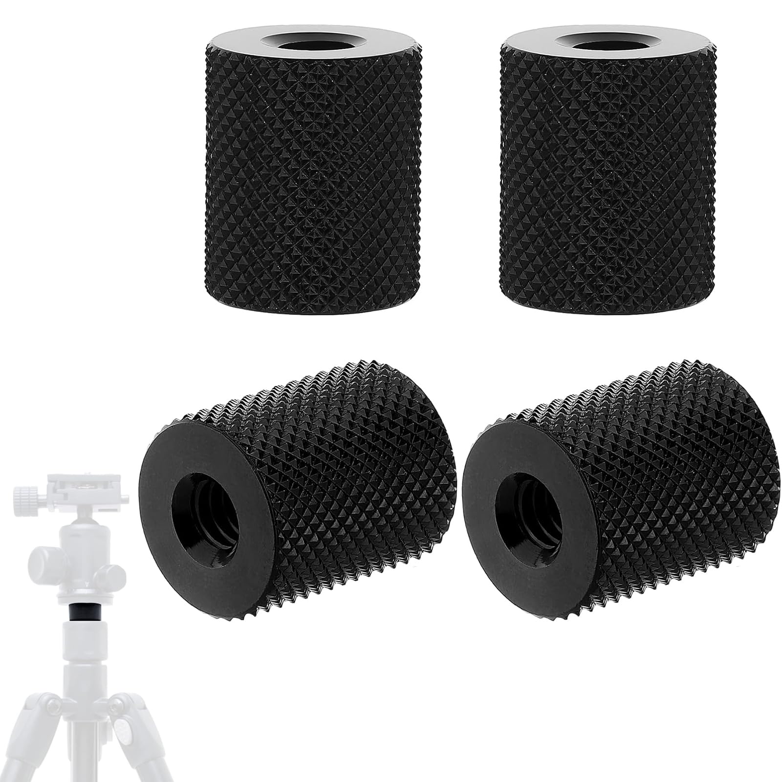 【送料無料】YIBOOOM カメラネジ 変換アダプター バレルナットネジ変換アダプター アルミニウム合金 撮影補助 カメラ三脚/一脚 固定ネジ 撮影補助ツール 4個セット (1/4 メス - 1/4メス)