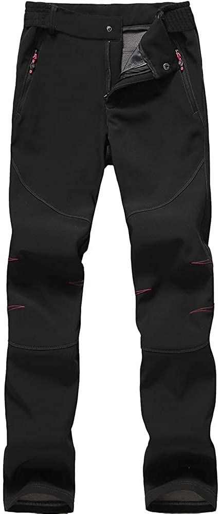 【送料無料】[FLYGAGA] トレッキングパンツ レディース 防寒パンツ 登山パンツ アウトドアパンツ 長ズボンクライミング 裏起毛 防風 防寒 厚手保温 防止ピリング防止 秋冬用 色：ブラック-やや厚2022、サイズ：2XL
