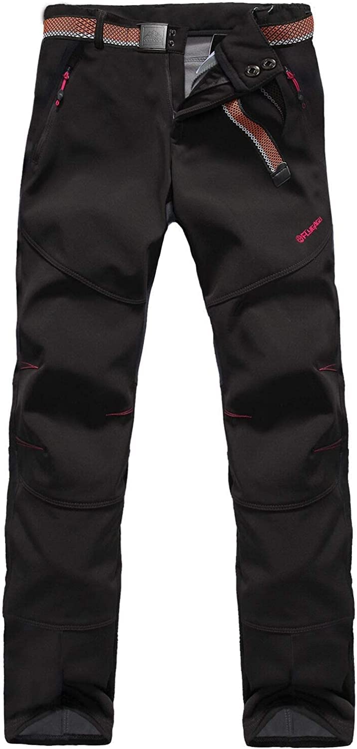 【送料無料】[FLYGAGA] トレッキングパンツ レディース 防寒パンツ 登山パンツ アウトドアパンツ 長ズボンクライミング 裏起毛 防風 防寒 厚手保温 防止ピリング防止 秋冬用 色：ブラック-色1502、サイズ：M