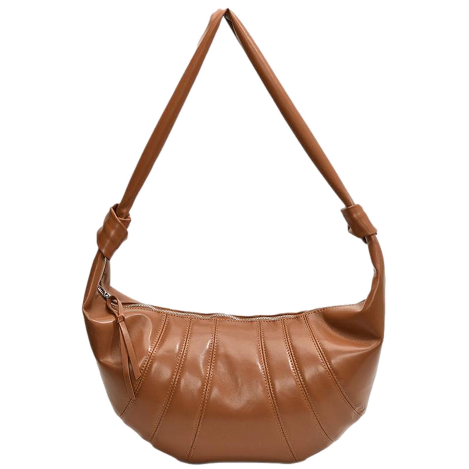 【送料無料】[Nestkanina] クロワッサンバッグ おしゃれ ミニショルダー バッグ 斜めがけ 斜め掛け フェイクレザー PU素材 肩かけ 肩掛け ポーチ BG026 色：ブラウン