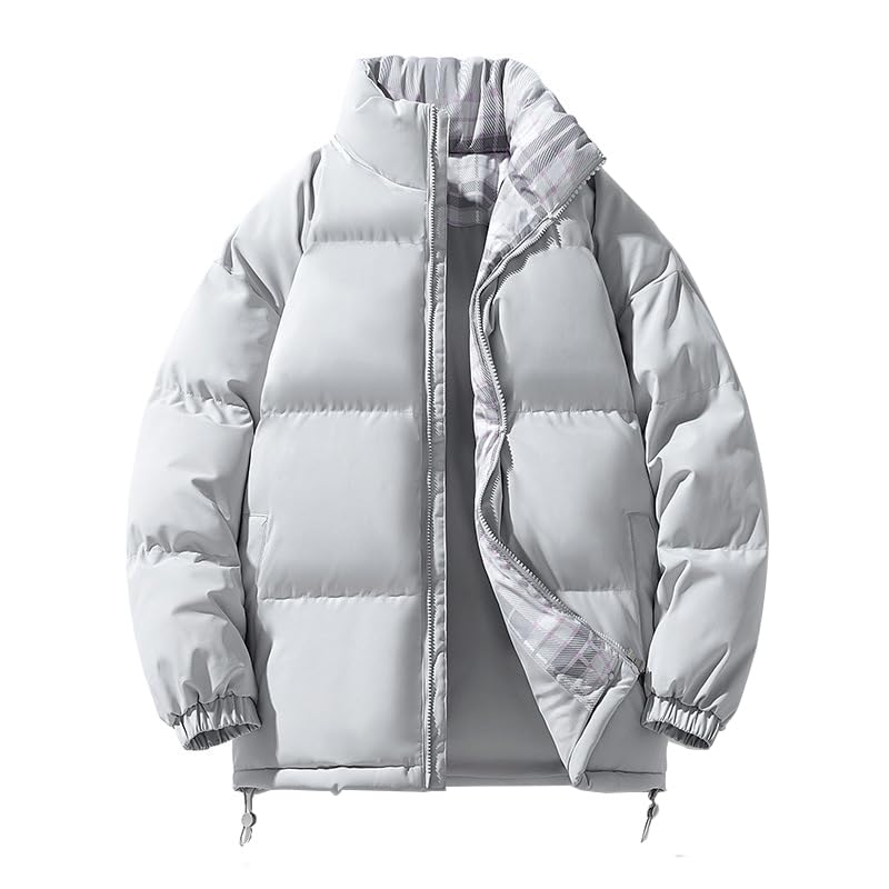 【送料無料】[Candy Kiosk] メンズ冬服 防寒 コート ジャケット 中綿 厚手 防風 防寒 暖かい シンプルデザイン アウター 色：#07:シルバーグレー、サイズ：4XL