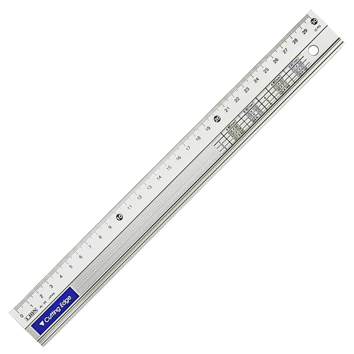【送料無料】ライオン事務器 カッティング定規 色：シルバー、サイズ：30cm