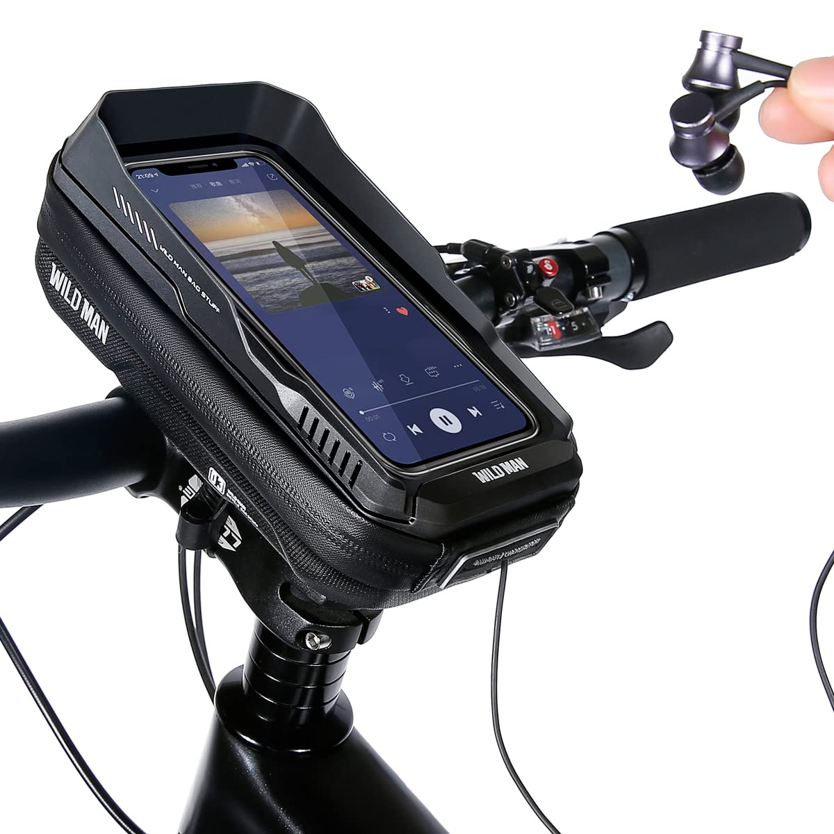 【送料無料】WILD MAN0.6Lクイックリリース防雨電話ホルダータイプタッチスクリーン付き自転車ハンドル..