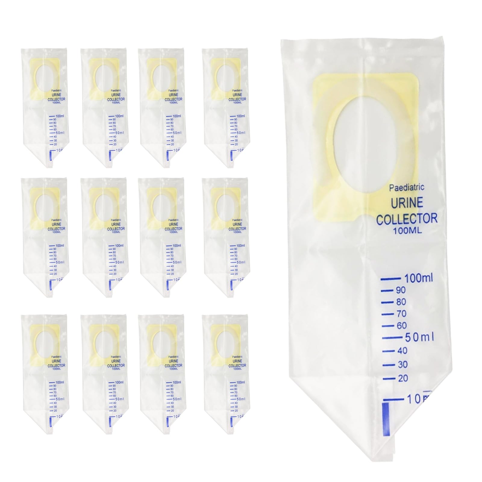 【送料無料】Geerow 小児用採尿パック 12個 100ml 採尿パック 粘着面付き 尿検査 小児用採尿袋 おむつを使用するお子様の尿採取に 使い捨てベビー尿バッグ 検尿パック 色：透明な色のサムネイル