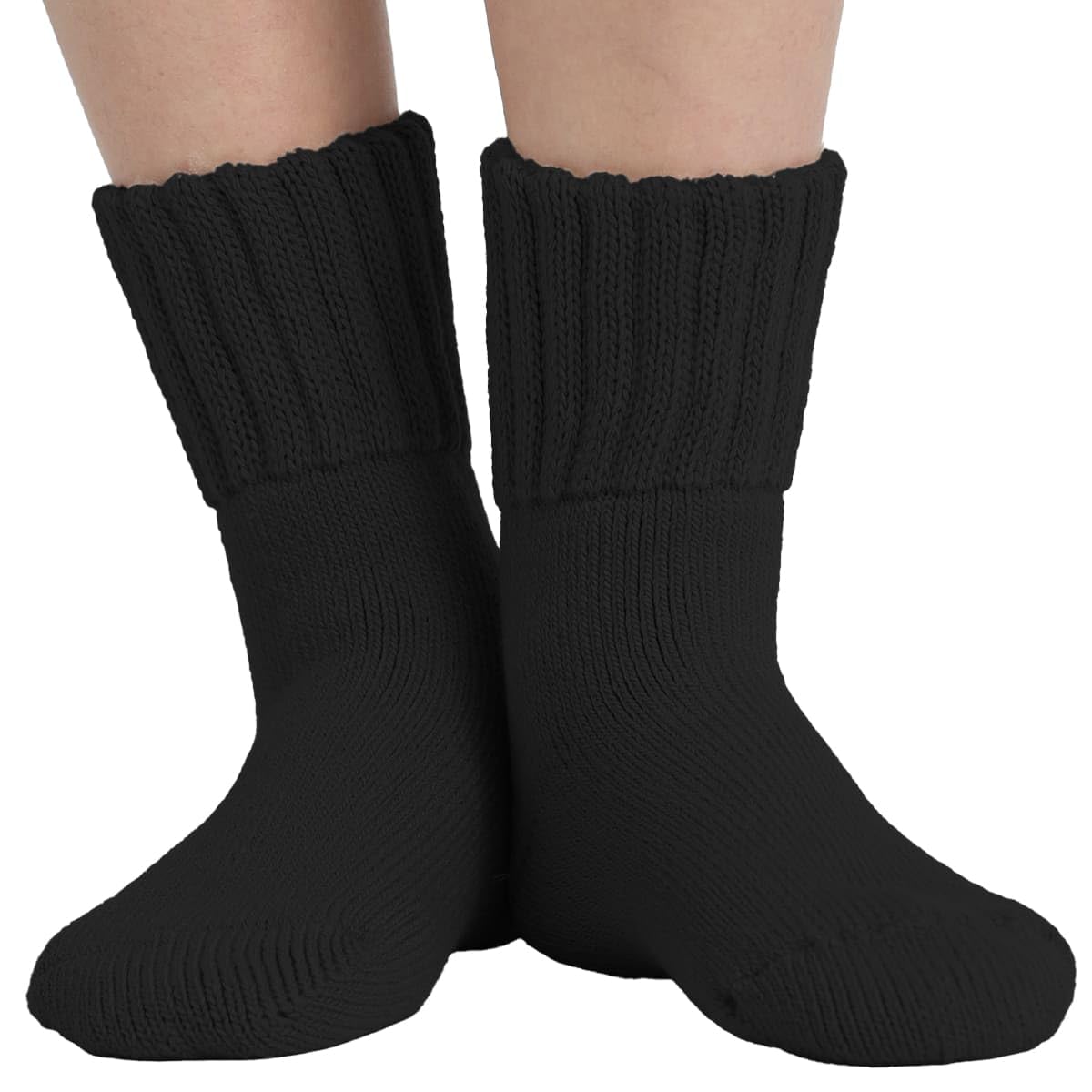楽天White Wings【送料無料】[MKY factory] 日本製 靴下 レディース 冬用 暖か あったか 裏起毛ソックス アウトドアソックス 北欧風 温感加工 厚手 ルームソックス 22-25cm ウール ふわふわ 温活 冷えとり Nestreeシリーズ 色：ブラック、サイズ：22.0-25.0 cm