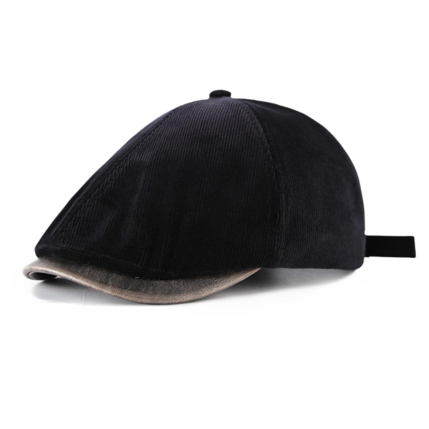 【送料無料】[Weuiean] コーデュロイ キャスケット レディース PUつば ハンチング ベレー帽 キャップ 秋冬 帽子 ユニセックス DRQJ-55 色：ブラック、サイズ：Free Size
