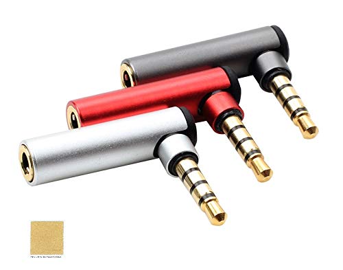 【送料無料】Sound Wave【 アルミヘッド3.5mm 4極 L字型 】 LINK Master3.5mm 4極 L字型ステレオミニプラグ変換アダプタ 金メッキ端子 ステレオミニ( φ3.5mm 凸オス 4極 ) ステレオミニ( φ3.5mm 凹メス ) オーディオ 90度 変換 接続 プラグ サイズ：シルバー