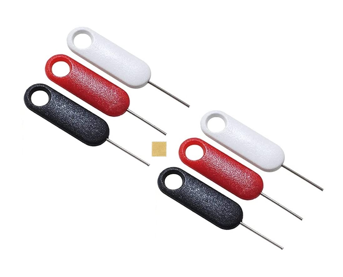 【送料無料】Studio X 【 即日出荷 】 ( カラフルで使いやすい持ち手 (( 針全長12mm SIMピン STD 6本セット )) レッド ホワイト ブラック ～ プラ持ち手 SIMカード リリースピン ) For スマホ タブレット 様々な電子機器 スマホパーツ Simアクティビ サイズ：Re 6本