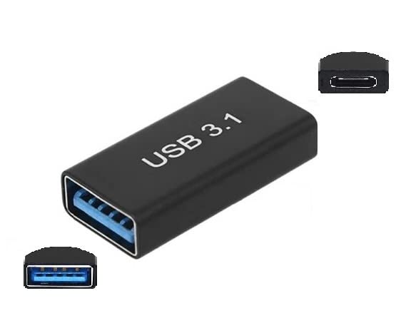 【送料無料】Cable Factory 【 3.2 Gen2 10Gbps高速データ転 アダプター メス メス 】USB延長コネクタ USB-C メス to USB-A メス 変換アダプタ Type-C メス - Type-A メス 中継アダプタ 5A 急速充電＋10Gbps 高速データ転送 タイプC タイプA 延長コネクタ サイズ：1個