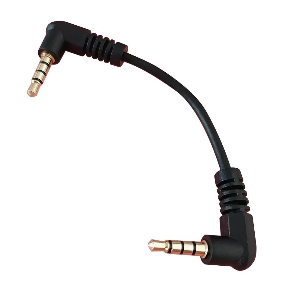 【送料無料】Sound Wave (両L字 3極 3.5mm - 3極 3.5mm変換 オーディオ ケーブル オス オス 金メッキ加工) 3.5mmステレオ イヤホンケーブル L L 3極 3.5ミリ ミニプラグ イヤホンジャック オーディオ 3.5mm ステレオ イヤホンケーブル +F.Wave オリジ サイズ：4極 10cm