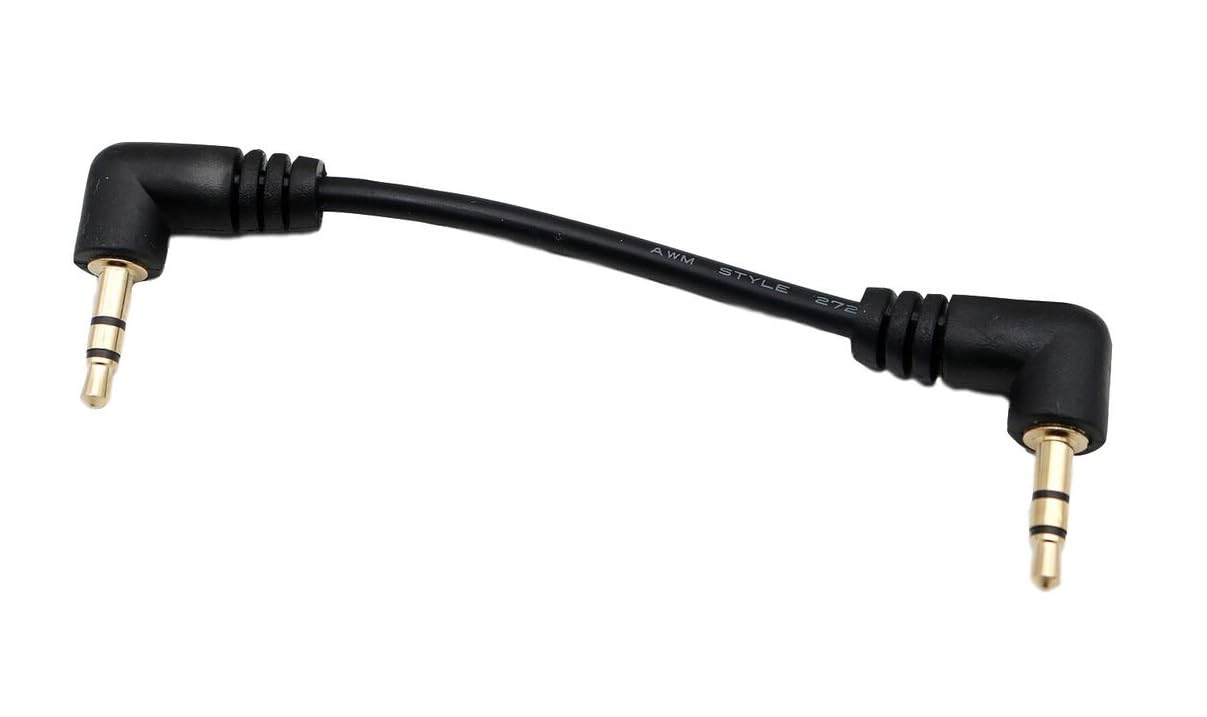 【送料無料】Sound Wave (両L字 3極 3.5mm - 3極 3.5mm変換 オーディオ ケーブル オス オス 金メッキ加工) 3.5mmステレオ イヤホンケーブル L L 3極 3.5ミリ ミニプラグ イヤホンジャック オーディオ 3.5mm ステレオ イヤホンケーブル +F.Wave オリジ サイズ：3極 10cm