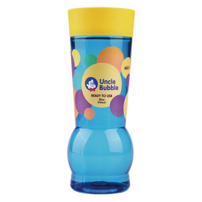 【送料無料】Uncle Bubble しゃぼん玉液 Yellow Cap ビッグバブル用 32オンス(944ml) ビッグな 特大 しゃぼん玉 が作れる！割れにくい 特製シャボン玉液 こども 子供 キッズ プレゼント アウトドア キャンプ 庭遊び アンクルバブル UB103-32OZB_IBB 色：ブルー