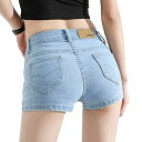 【送料無料】レディース デニム ショートパンツ 夏 ジーンズ ズボン セクシー ホットパンツ 短パン 大きい デニムパンツ 色:ライトブルー、サイズ:M