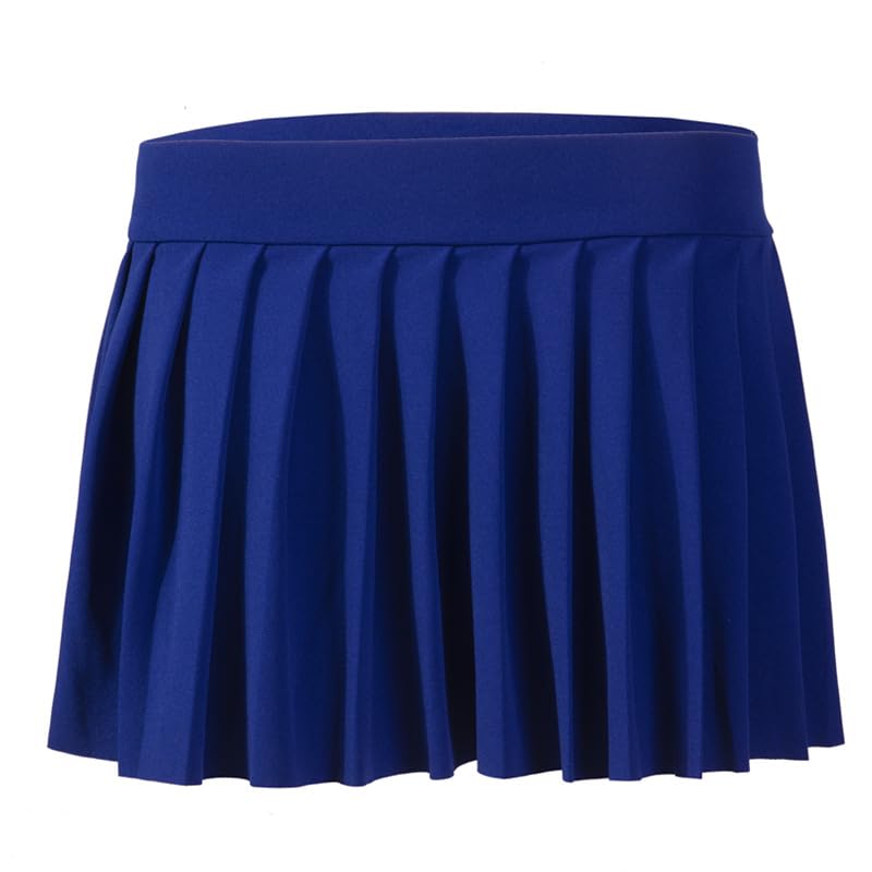 【送料無料】[Sharphon] プリーツスカート 21色 30丈 超ミニ ハイウエスト Aライン ミニ丈 無地 チェック柄 ドット柄 スポーツ 韓国風 美脚 セクシー REI207 色：ブルー、サイズ：XL