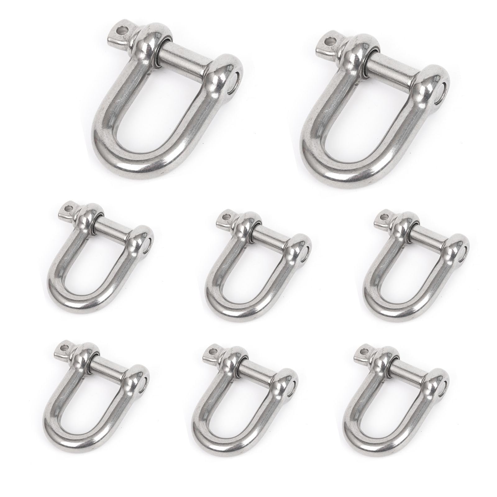【送料無料】HOTQ クルネジフックバックル ステンレスバックル 吊り・牽引・連結金具 ねじシャックルステンレスシャックル ねじシャックル吊り具 8個セット