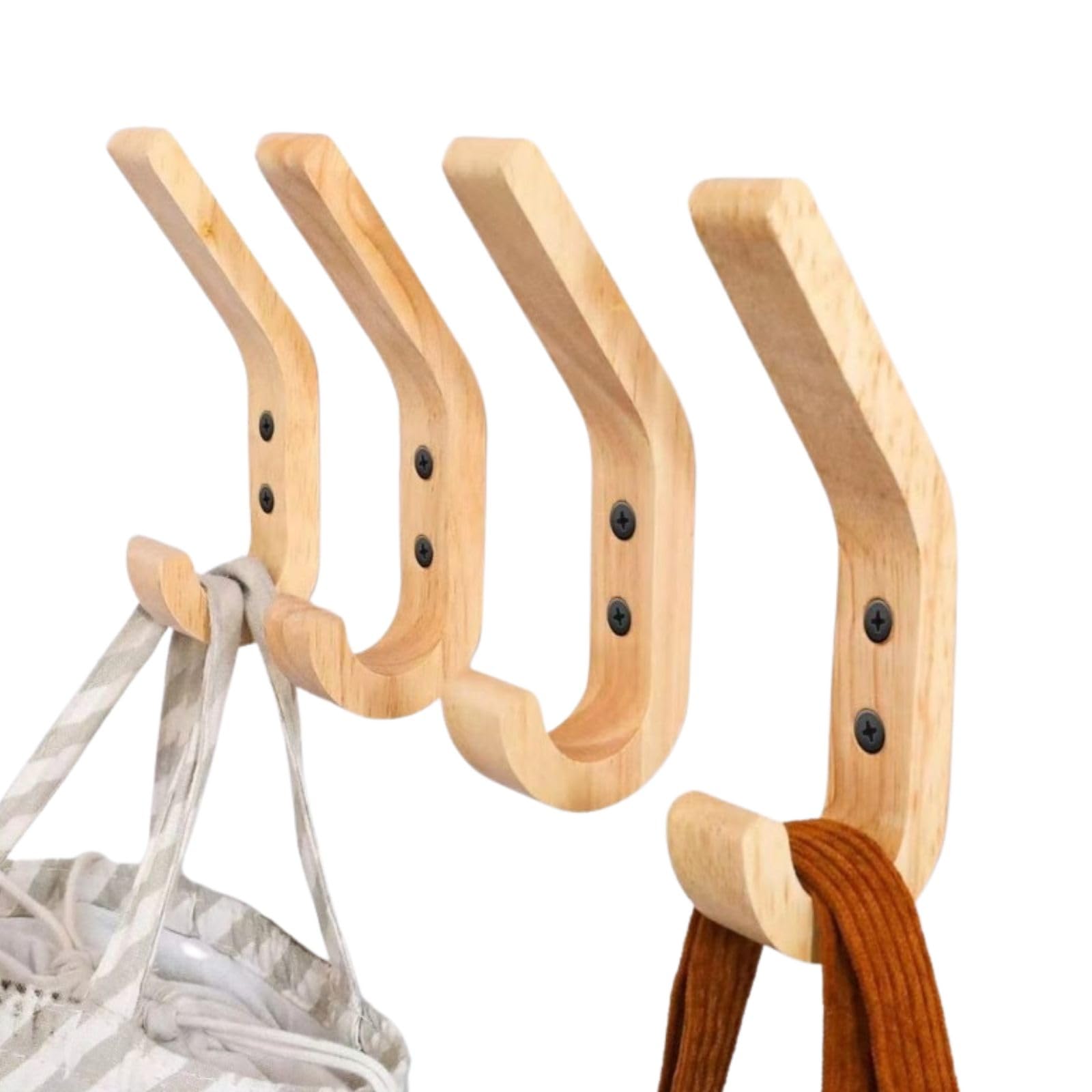 【送料無料】HOTQ L字フック石膏ボード壁 木製壁掛けフック ダルマフック 木用フック 木製フック フック石膏ボード 石膏ボードフック壁掛けフック 4個セット...