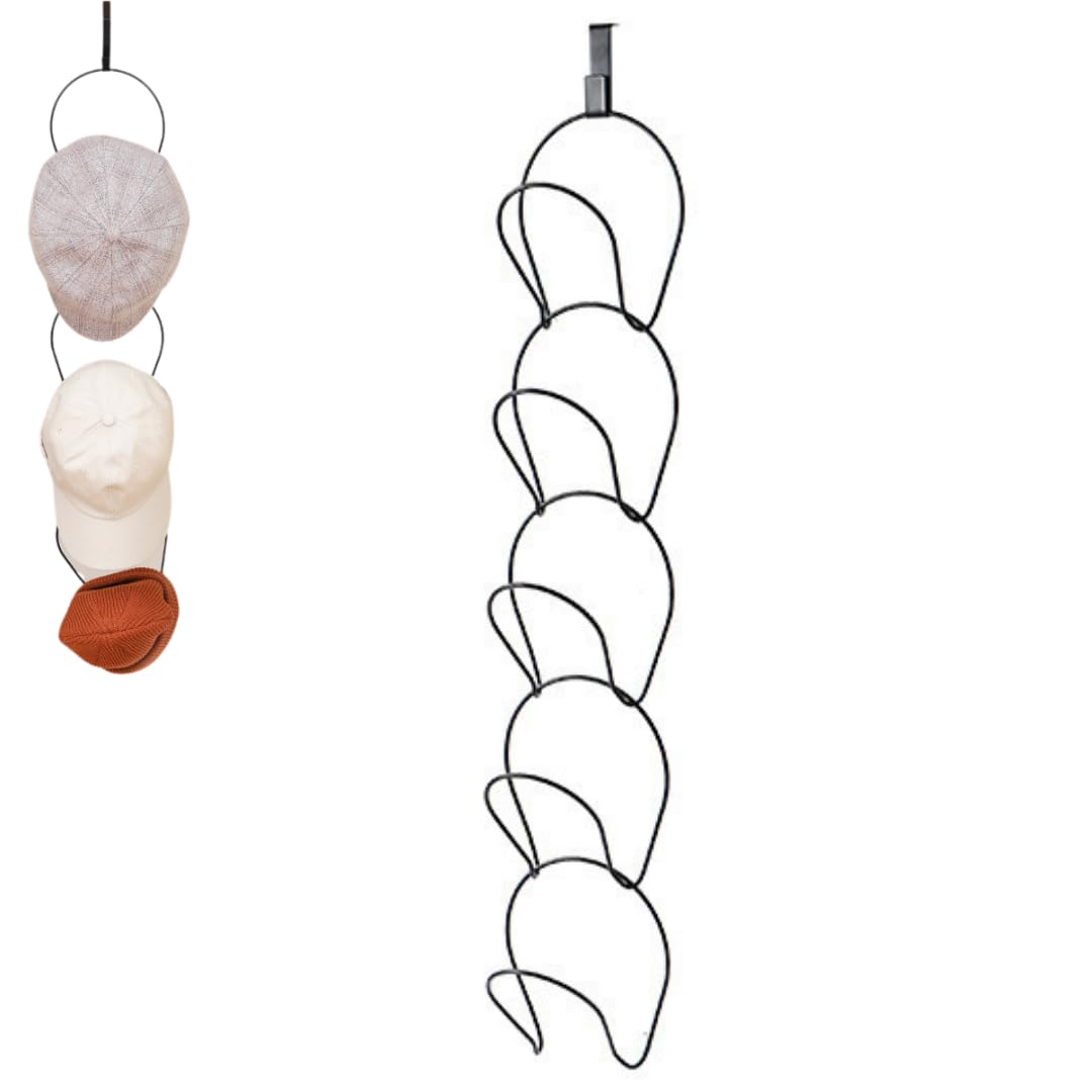 【送料無料】RekiLife 帽子掛け 帽子ハンガー 吊り下げ 型崩れ防止 フック ハンガー シンプル 色：ブラック、サイズ：ブラック 5個