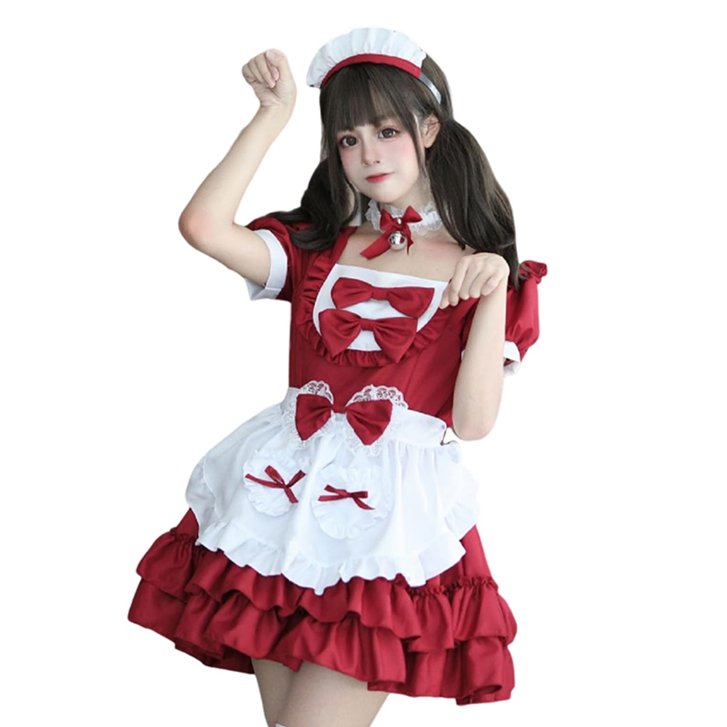 【送料無料】[AOTYP] メイド服 メイドコスプレ コンカフェ メイド ショート丈 可愛いリボン メイドコス..