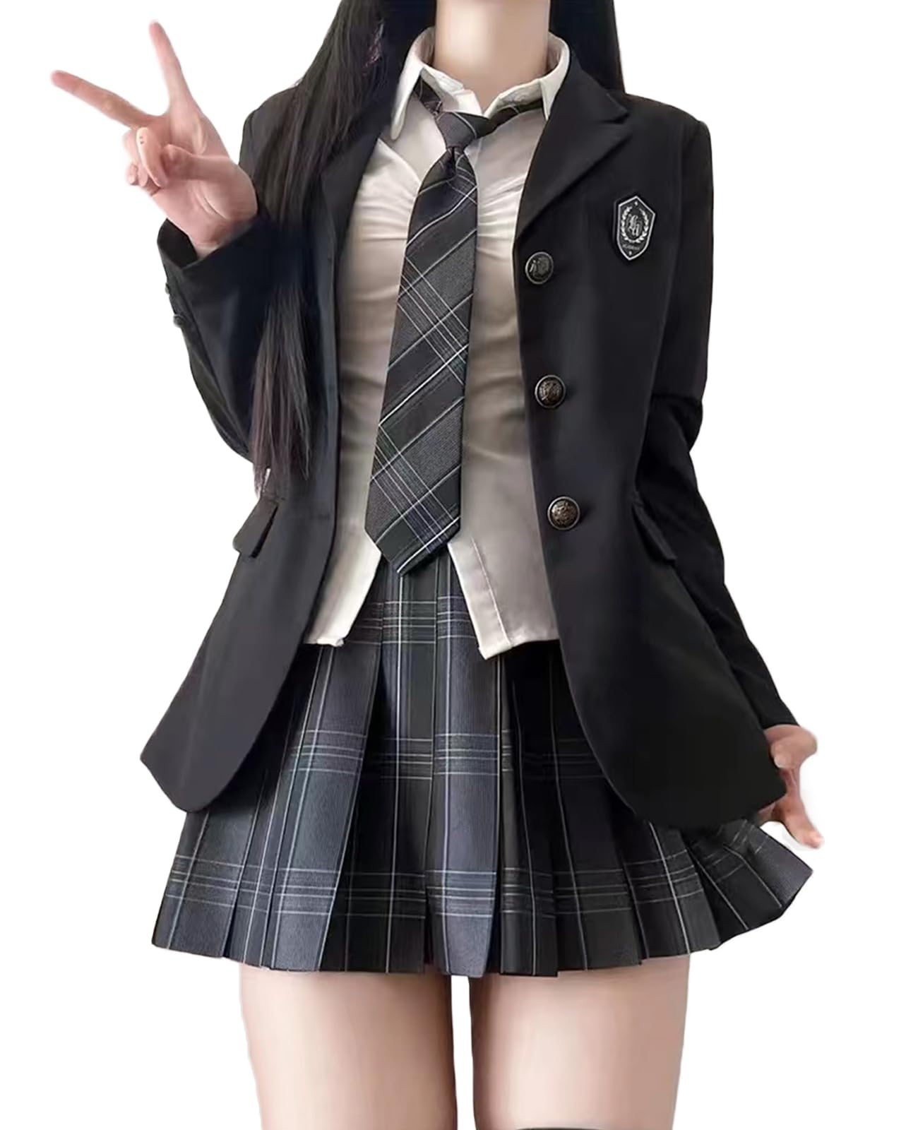 【送料無料】[AOTYP] 女子高生 制服 コスプレ 学生服 5点セット JK制服 女子高校生 高校制服 ブレザー ..