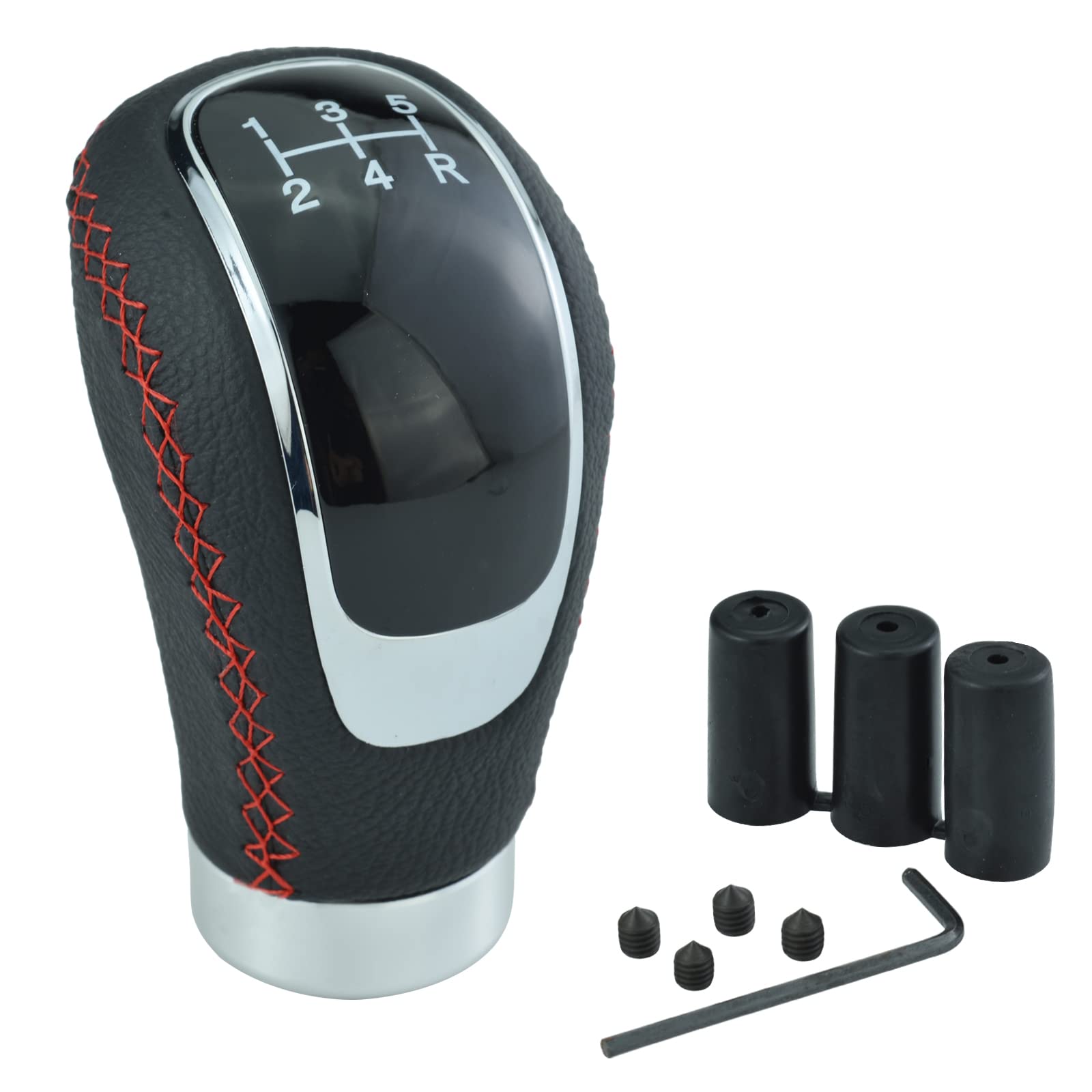 【送料無料】Arenbel 5速 ギアレバーハンドル PU シフター スティックノブ ヘッド 手動自動車両汎用 色..