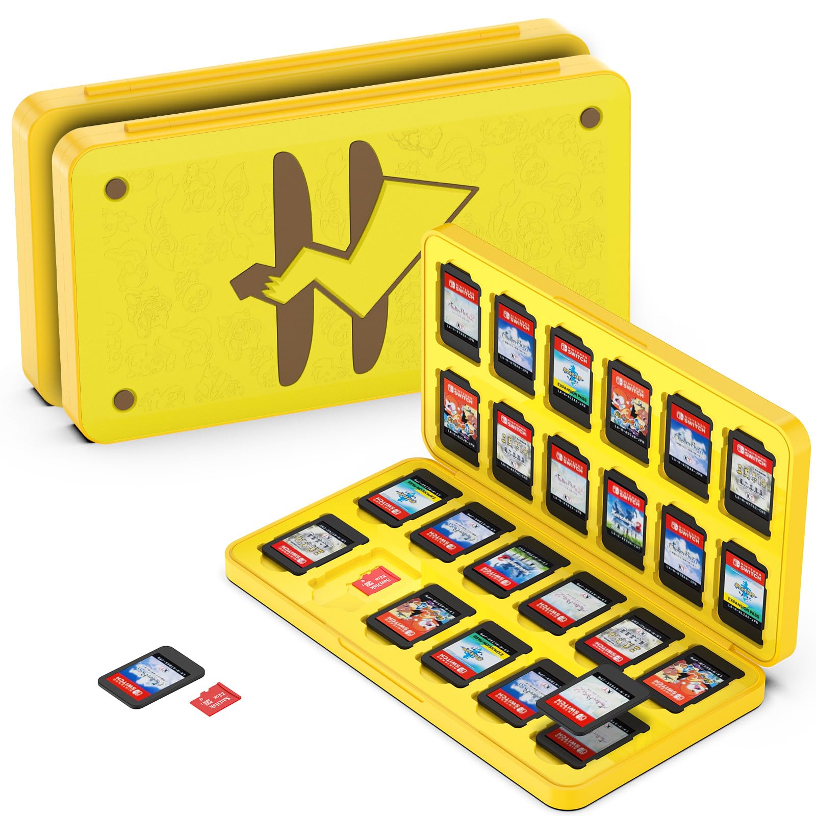 【送料無料】GeeRic 24枚 ゲームカード 収納ボックス スイッチ 対応 ソフトケース 24枚Micro SD メモリーカード 収納可 Switch/Switch Lite/Switch OLED モデル対応 コンパクト 薄型 軽量 防塵 持ち運 傷つき防止 色：カラー7