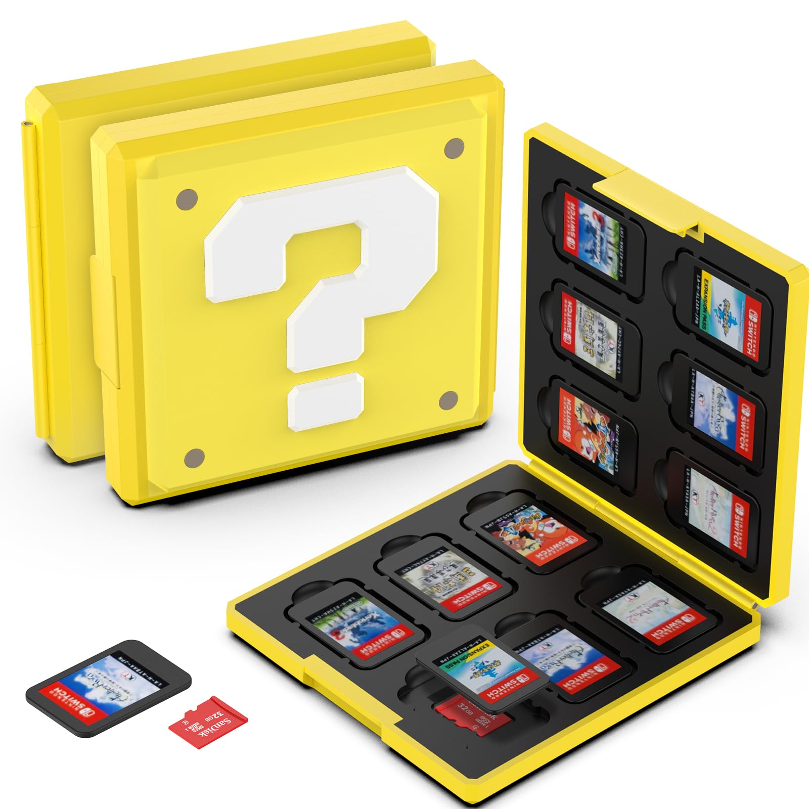 【送料無料】GeeRic 12枚 ゲームカード 収納ボックス スイッチ 対応 ソフトケース 12枚Micro SD メモリーカード 収納可 Switch/Switch Lite/Switch OLED モデル対応 コンパクト 薄型 軽量 防塵 持ち運 傷つき防止 色：カラー1