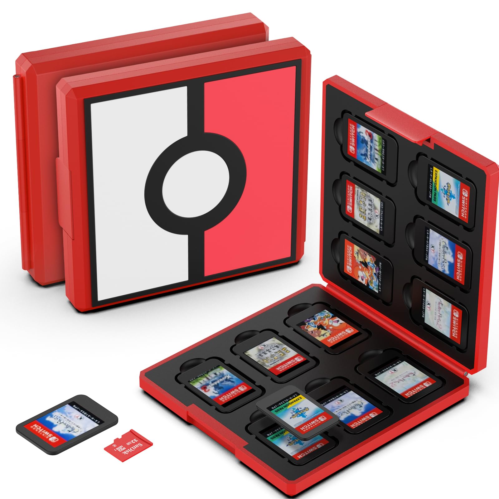 【送料無料】GeeRic 12枚 ゲームカード 収納ボックス スイッチ 対応 ソフトケース 12枚Micro SD メモリーカード 収納可 Switch/Switch Lite/Switch OLED モデル対応 コンパクト 薄型 軽量 防塵 持ち運 傷つき防止 色：カラー2