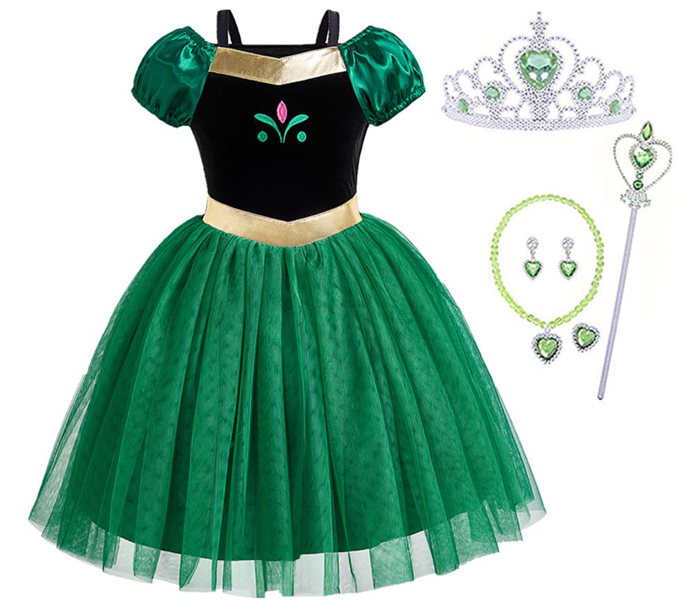 【送料無料】[TYHTYM] キッズ プリンセス ドレス コスチューム トドラー 女の子用 90-130CM 色：グリーン、サイズ：120