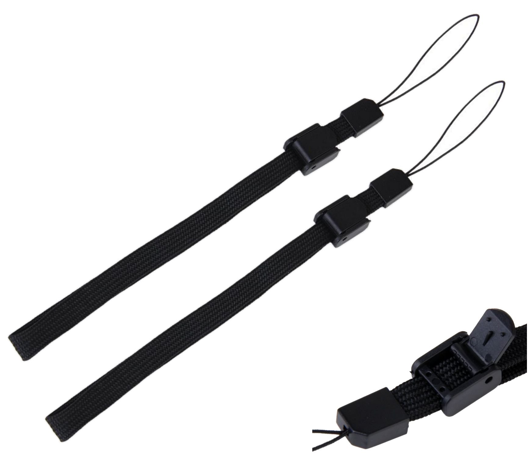 【送料無料】調整可能 ハンドストラップ リストストラップ/Wii DS DSL PSP 各種ゲーム コントローラ リモコン コンパクト カメラ 折りたたみ傘 自撮り棒 セルカ棒 スマホケース 携帯電話 etc. に適用 落下防止 紛失防止 色：ブラック、サイズ：全長：約20cm 幅：約10mm