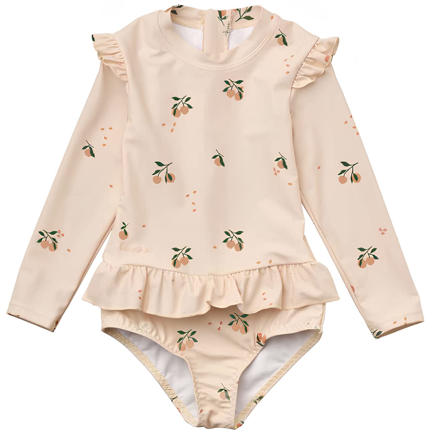 【送料無料】KALAVILA 子供 水着 女の子 ワンピース キッズ 80〜130cm スイムウェア 長袖ラッシュガード 子ども用水着 オールインワン水着 幼稚園 保育園用 紫外線カット UV対策 色：10-フルーツ、サイズ：120