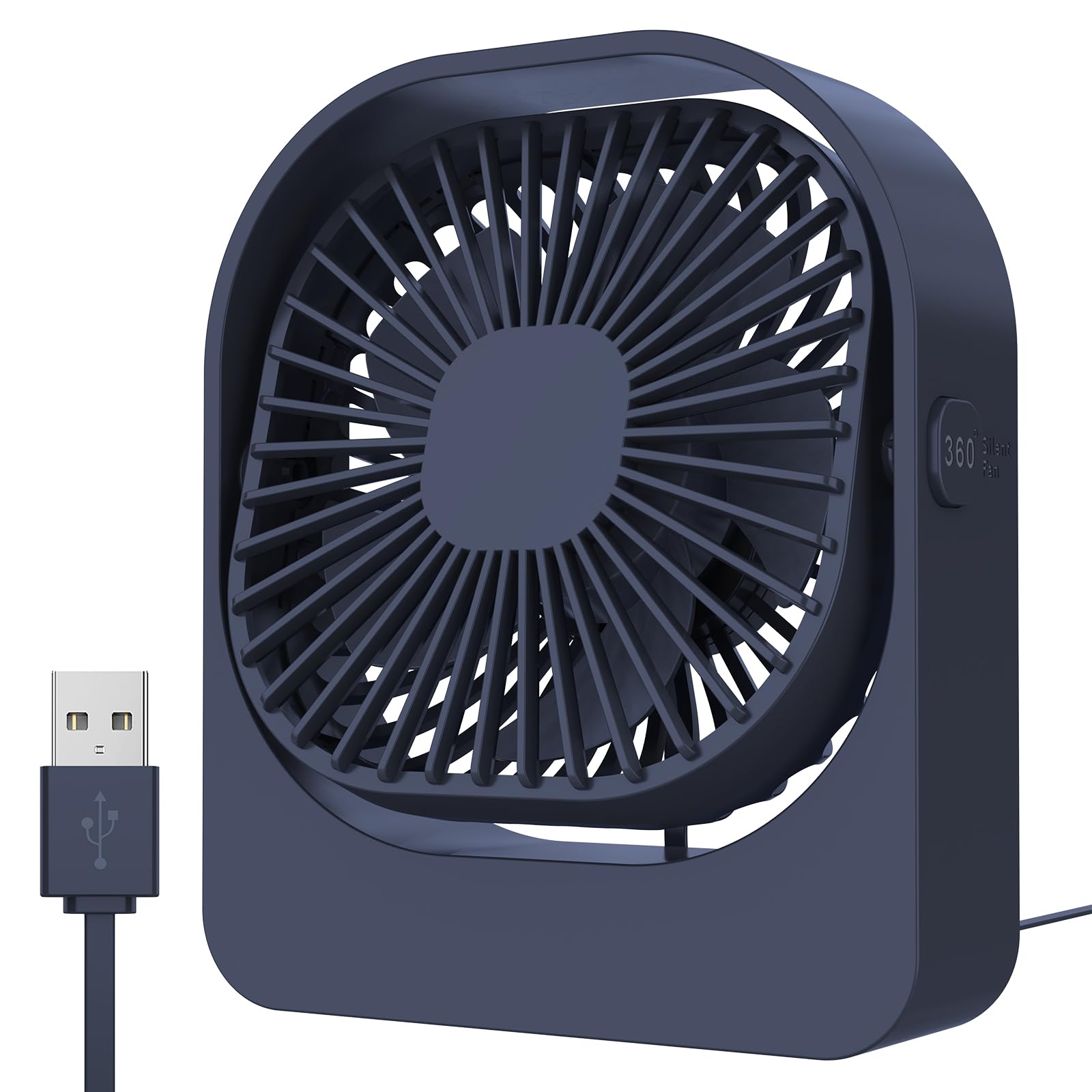 【送料無料】GeeRic USB卓上扇風機 静音扇風機 小型 USB給電式 ミニファン デスクファン 三段階調節 36..