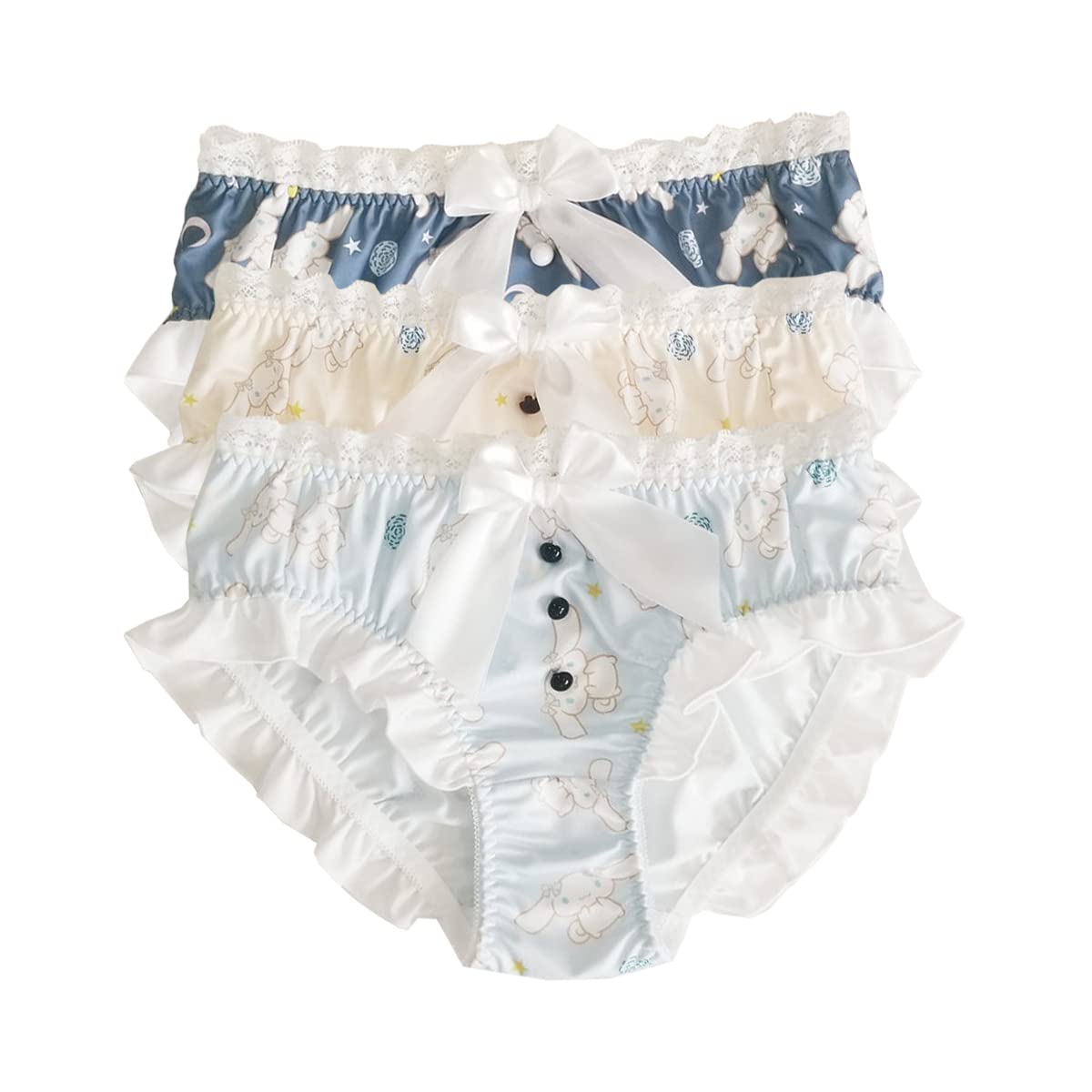 【送料無料】[LIUXU] パンティー サテン下着セット3枚 人造シルク生地パンツ 女性 学生 ショーツ パン..