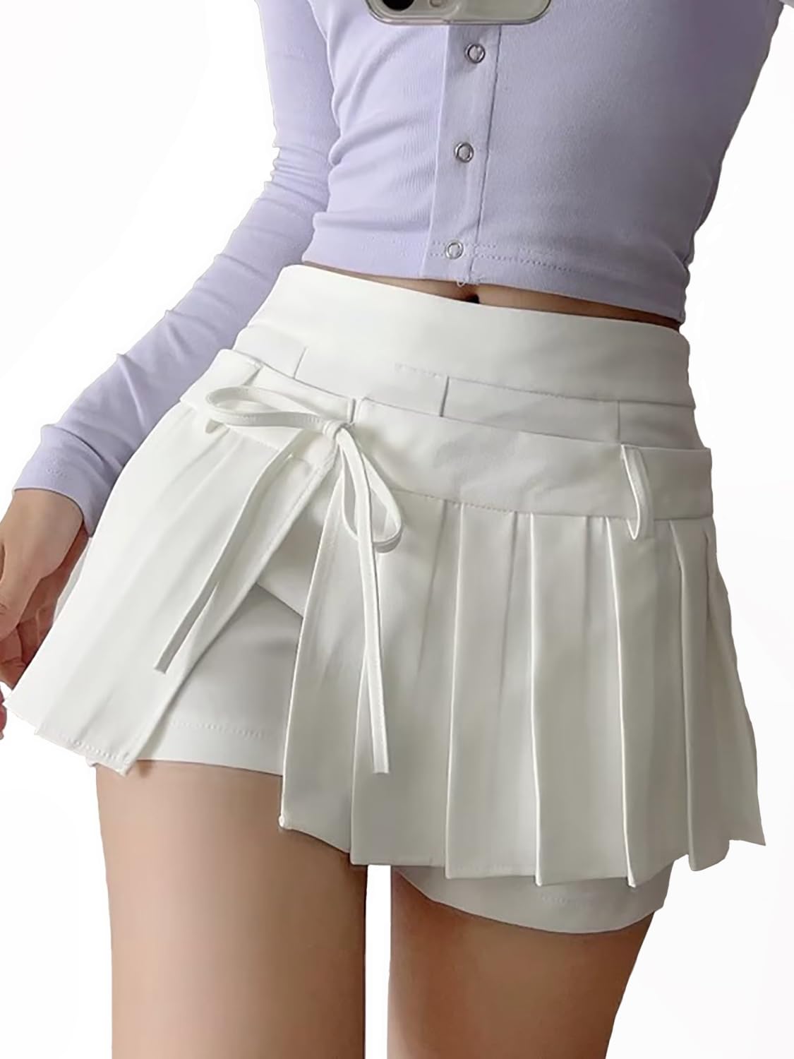 【送料無料】[Sharphon] プリーツスカート 4色 30丈 インナーパンツ付き キュロットスカート ストリー..